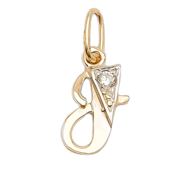 ZŁOTA 585 ZAWIESZKA LITERKA J z CYRKONIĄ