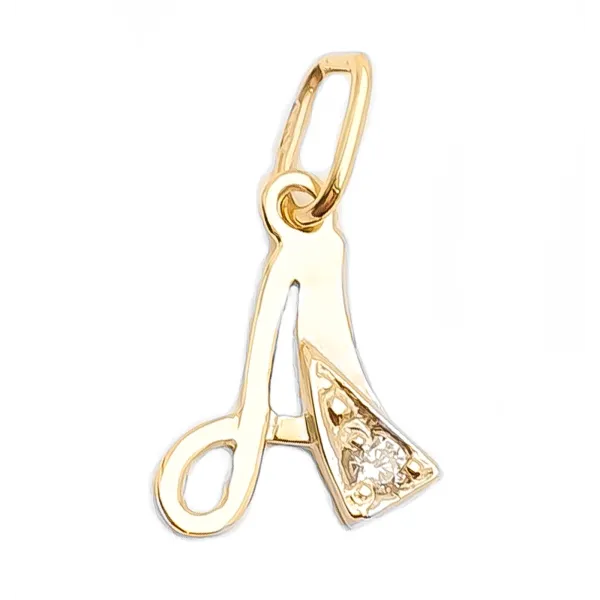 ZŁOTA 585 ZAWIESZKA LITERKA A z Cyrkonią 