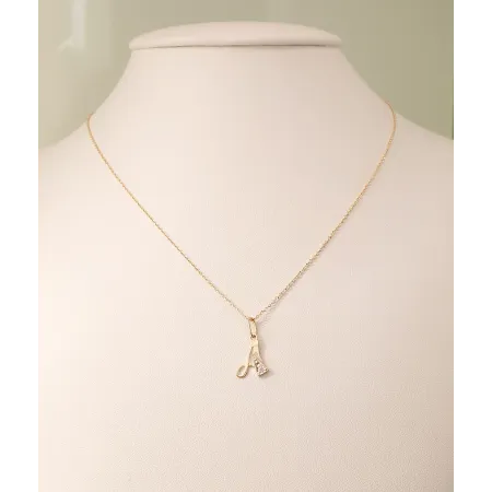 ZŁOTA 585 ZAWIESZKA LITERKA A z Cyrkonią 