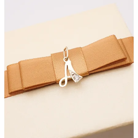 ZŁOTA 585 ZAWIESZKA LITERKA A z Cyrkonią 