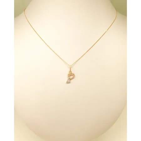 ZŁOTA ZAWIESZKA 585 LITERKA P z CYRKONIĄ