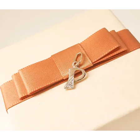 ZŁOTA ZAWIESZKA 585 LITERKA P z CYRKONIĄ