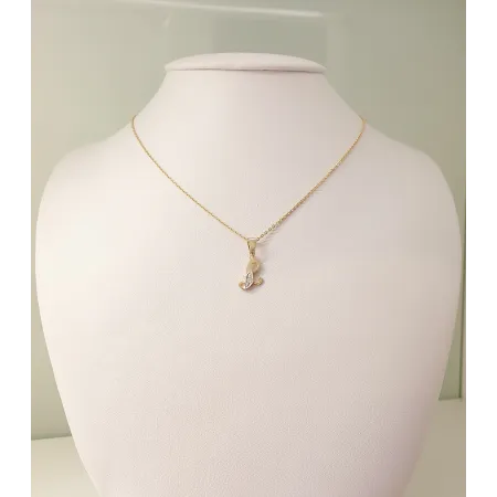 ZŁOTA ZAWIESZKA 585 LITERKA Ł Z CYRKONIĄ 