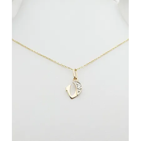 Złota Zawieszka Literka V z Cyrkonią pr 585