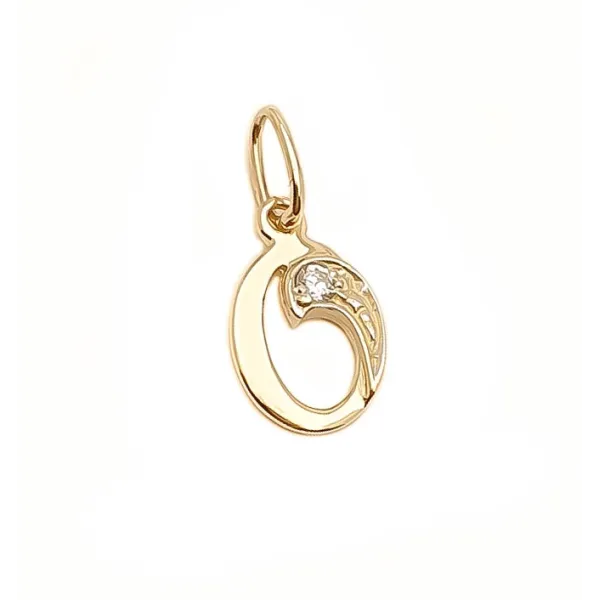 ZŁOTA ZAWIESZKA 585 LITERKA O z Cyrkonią