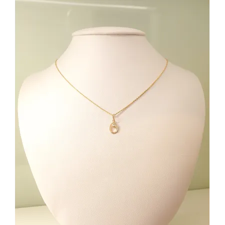 ZŁOTA ZAWIESZKA 585 LITERKA O z Cyrkonią