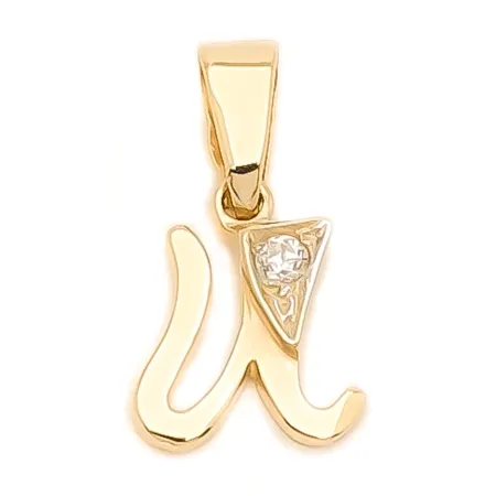 ZŁOTA ZAWIESZKA 585 LITERKA U z Cyrkonią