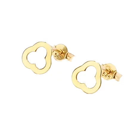 ZŁOTE KOLCZYKI DELIKATNE KWIATKI 585 SZTYFT