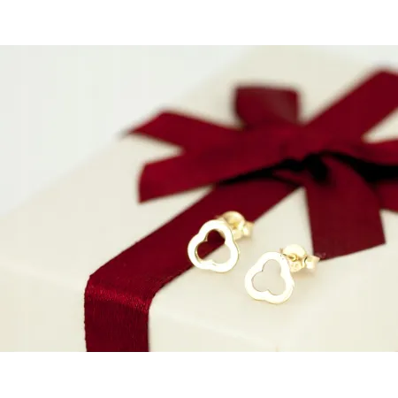 ZŁOTE KOLCZYKI DELIKATNE KWIATKI 585 SZTYFT