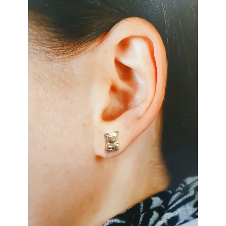 Złote Dziecięce Kolczyki Miś pr 585 na Prezent