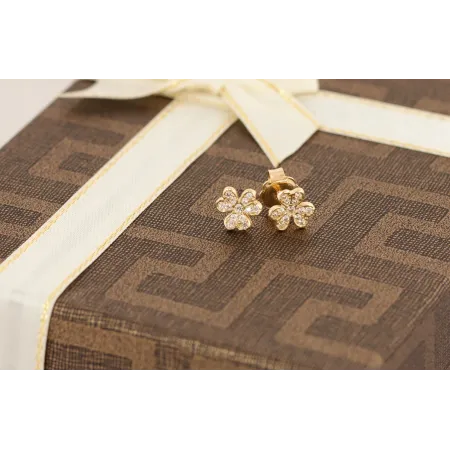 ZŁOTE KOLCZYKI KONICZYNKA Z CYRKONIAMI pr 585