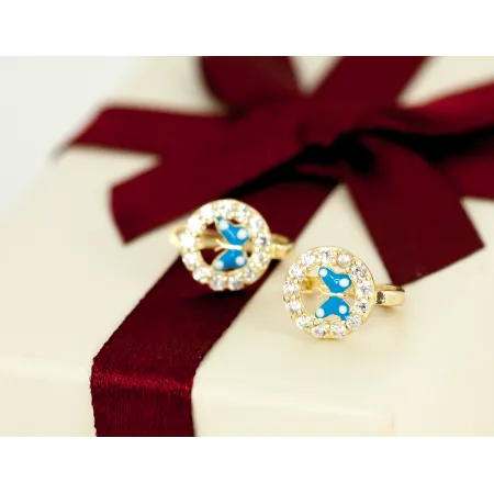 ZŁOTE KOLCZYKI MOTYLKI 585 ZAPIĘCIE ANGIELSKIE