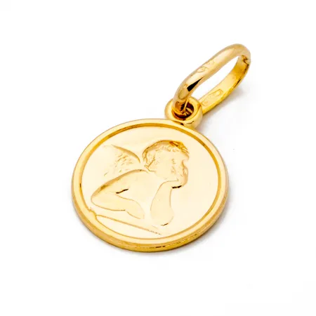 ZŁOTY MEDALIK ANIOŁEK ZE SKRZYDEŁKAMI