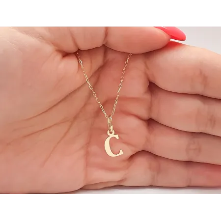 Złota Zawieszka Mała Literka ''C'' pr 585