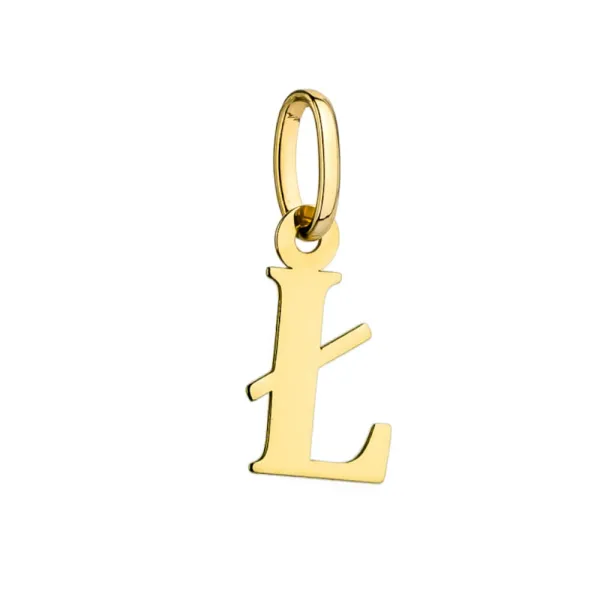 Złota Zawieszka Mała Literka ''Ł'' pr 585