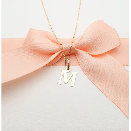 Złota Zawieszka Mała Literka ''M'' pr 585