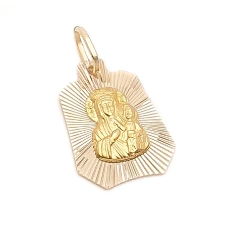 Złoty Medalik Matka Boska Częstochowska Próba 585