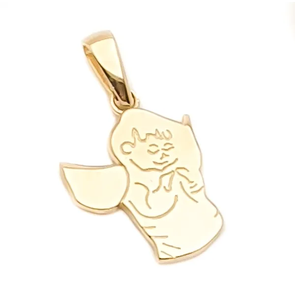 Złota Zawieszka Aniołek pr 585 Chrzest Komunia