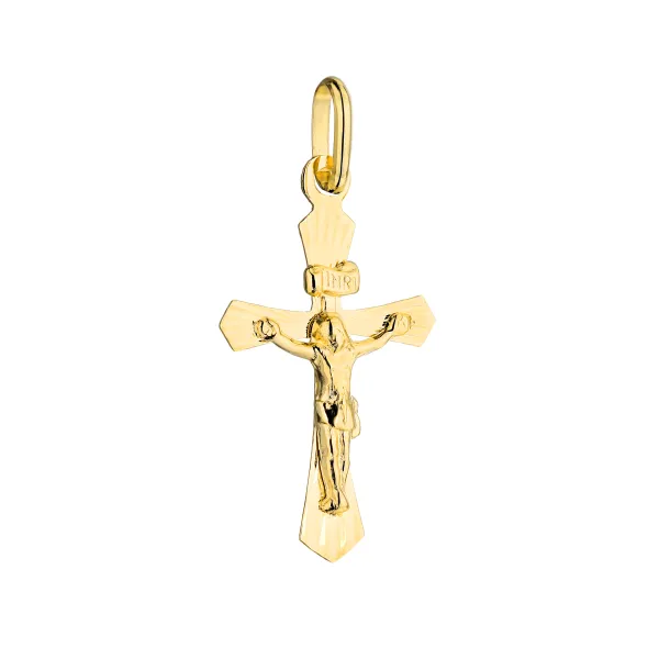 Złoty Krzyżyk 585 Diamentowany z Jezusem