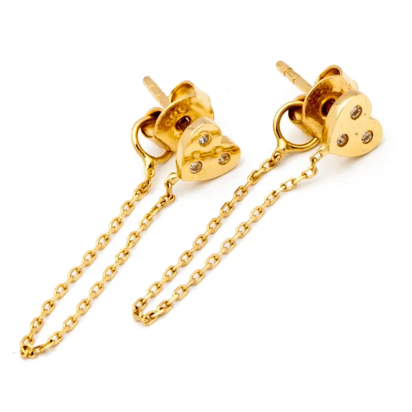 ZŁOTE 14K KOLCZYKI SERDUSZKA id K1088