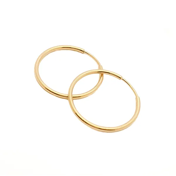 Złote Kolczyki Kółka śred. 21mm Próba 585