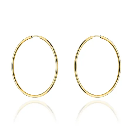 ZŁOTE 585 KOLCZYKI KOŁA 4cm EFEKTOWNE DUŻE