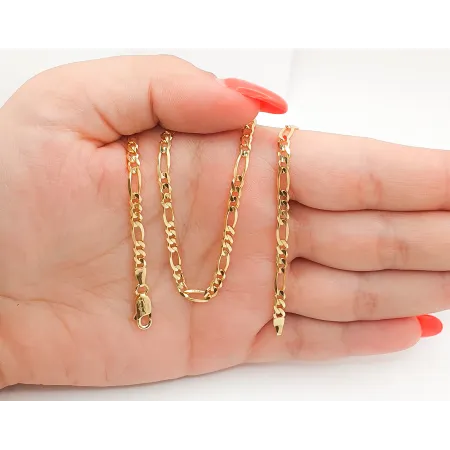 ZŁOTY 14K PEŁNY ŁAŃCUSZEK 55cm FIGARO