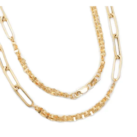 Złoty 585 Łańcuszek Modny 45cm na Prezent