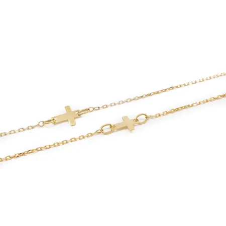 Złoty Naszyjnik 585 z Krzyżykami Długi
