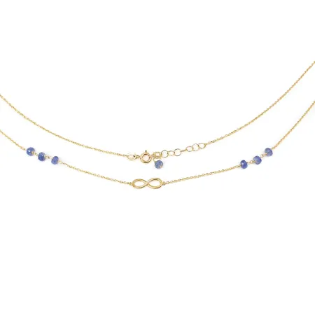 Złoty Naszyjnik Znak Nieskończoności Cyrkonie N038