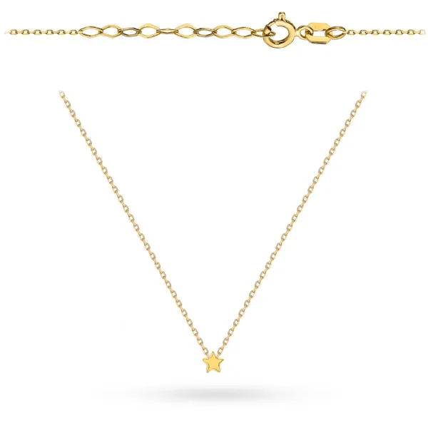 Złoty Naszyjnik Celebrytka Gwiazdka Wypukła pr.585