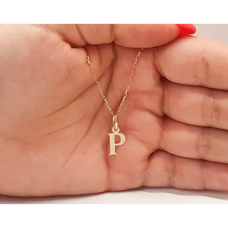 Złota Zawieszka Mała Literka ''P'' pr 585