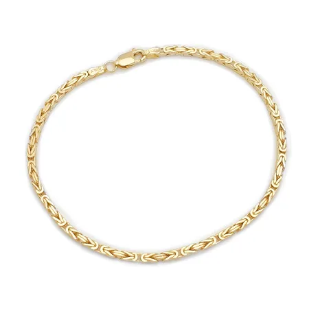 Złota 14K Bransoletka Splot Królewski 20,5cm