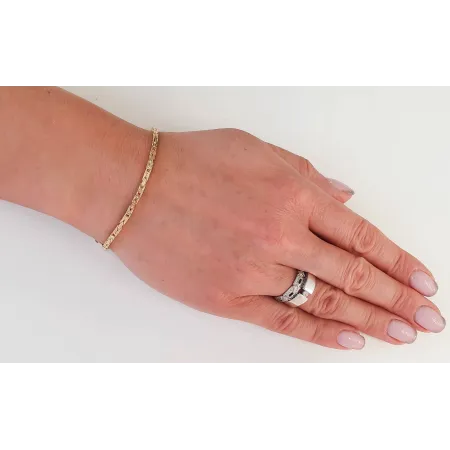 Złota 14K Bransoletka Splot Królewski 20,5cm