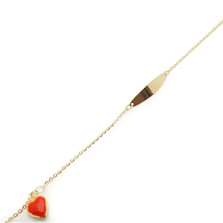 Złota Bransoletka 585 Blaszka Złote Serce 16cm 