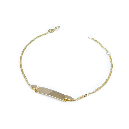 Bransoletka Złota 585 z Blaszką Grawer Dla Dziecka