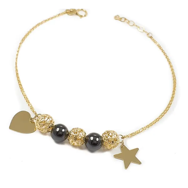 BRANSOLETKA CELEBRYTKA SERCE GWIAZDKA GRAWER