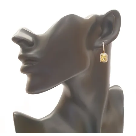 ZŁOTE KOLCZYKI 585 JASNA ZIELEŃ CYRKONIA