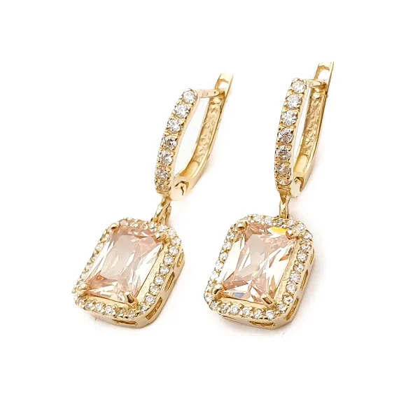 ZŁOTE 585 KOLCZYKI WISZĄCE JASNY ŁOSOŚ