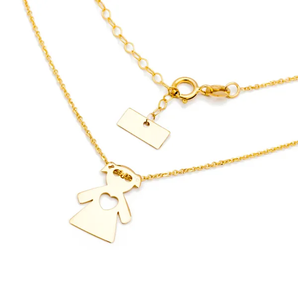 ZŁOTY NASZYJNIK DZIEWCZYNKA Z SERDUSZKIEM 