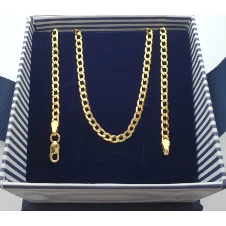 ZŁOTY ŁAŃCUSZEK 585 ELEGANCKA PEŁNA PANCERKA 