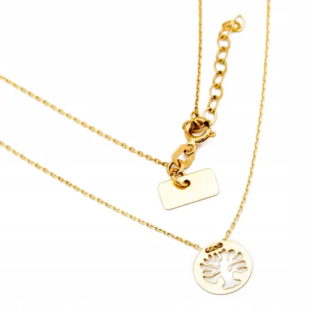 Złoty Naszyjnik Celebrytka Drzewko Szczęścia N019