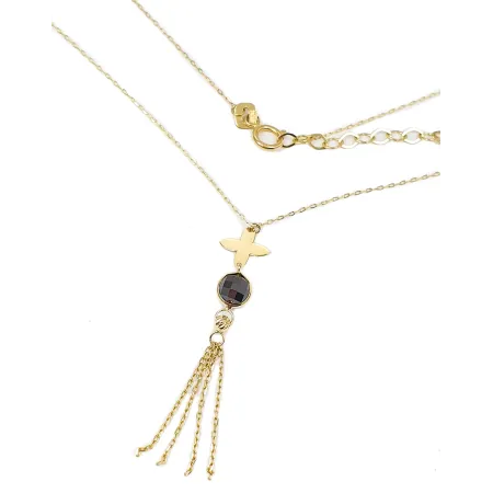 Złoty Naszyjnik Celebrytka Chwost Cyrkonia N042