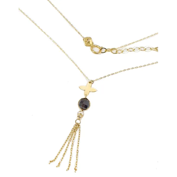 Złoty Naszyjnik Celebrytka Chwost Cyrkonia N042