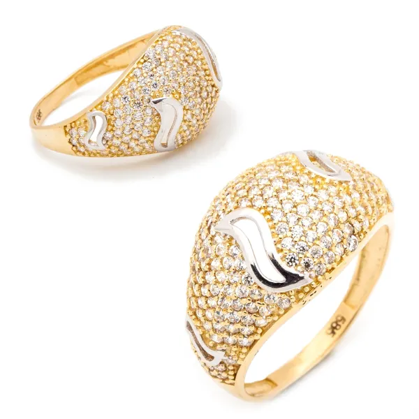 ZŁOTY PIERŚCIONEK MODNY WZÓR id P387