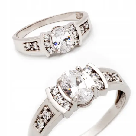 ZŁOTY PIERŚCIONEK BIAŁE ZŁOTO CYRKONIAMI id P776