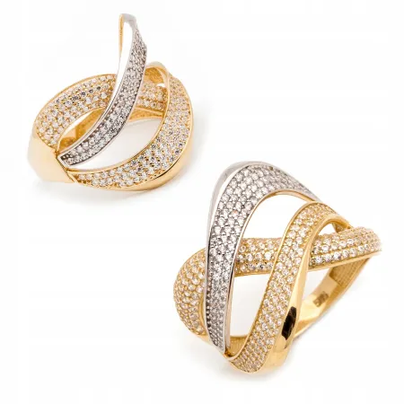 ZŁOTY PIERŚCIONEK 585 Z CYRKONIAMI 