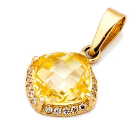 ZŁOTA 585 ZAWIESZKA DUŻA ŻÓŁTA CYRKONIA