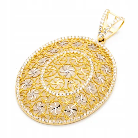 Złota Zawieszka próba 585 Duża Rozeta Owal Z1392