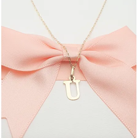 Złota Zawieszka Mała Literka ''U'' pr 585